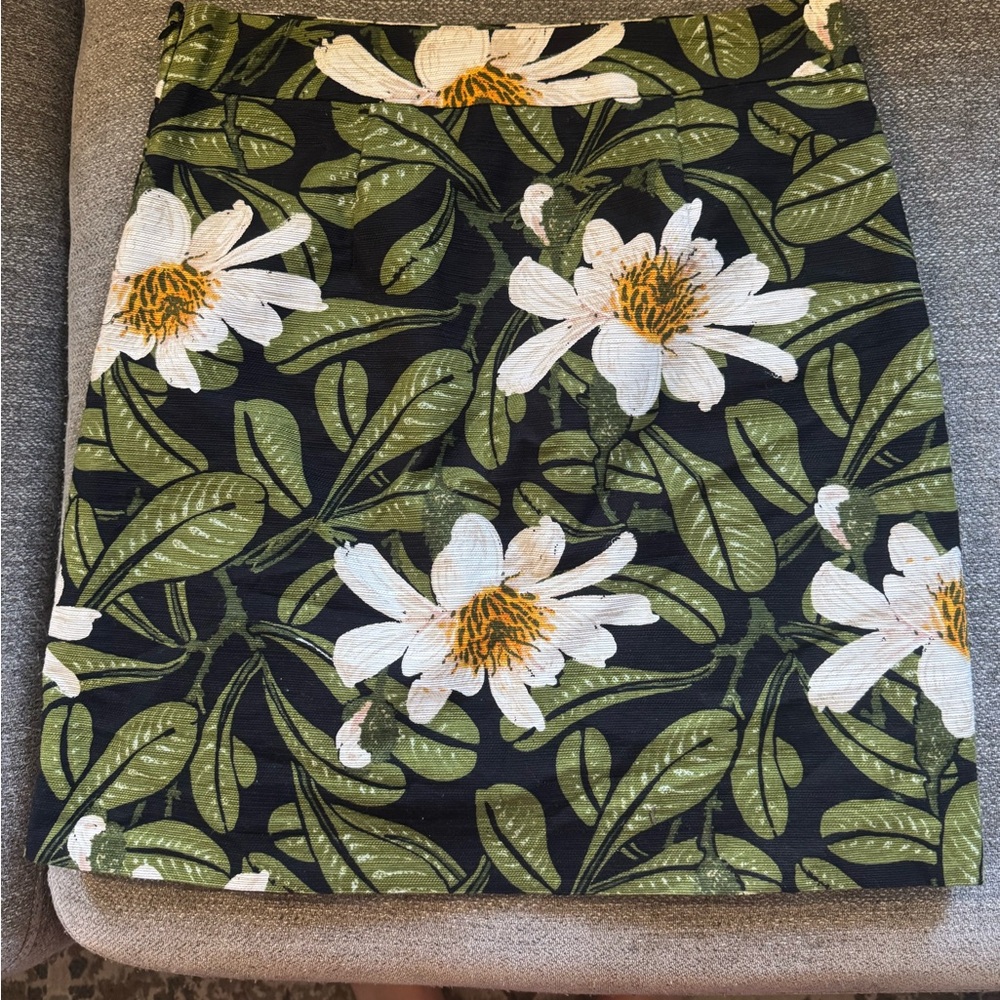 Floral Green and Black Women's Skirt